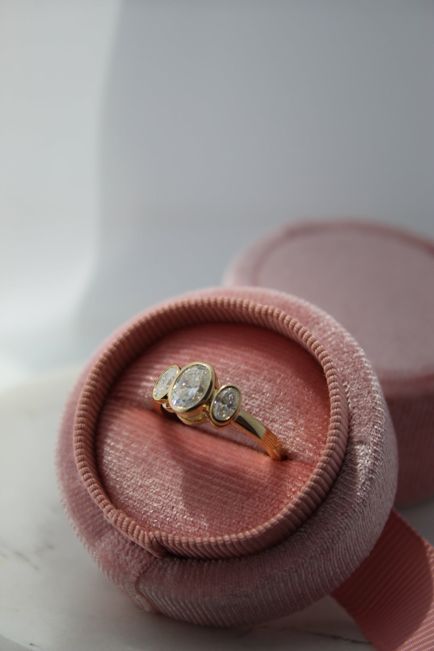 Secrets Three Stone Bezel Ring