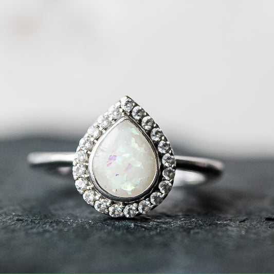 Pear Halo Ring