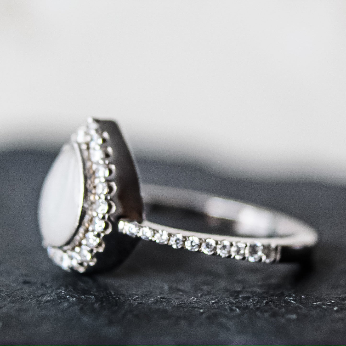 Pear Halo Ring