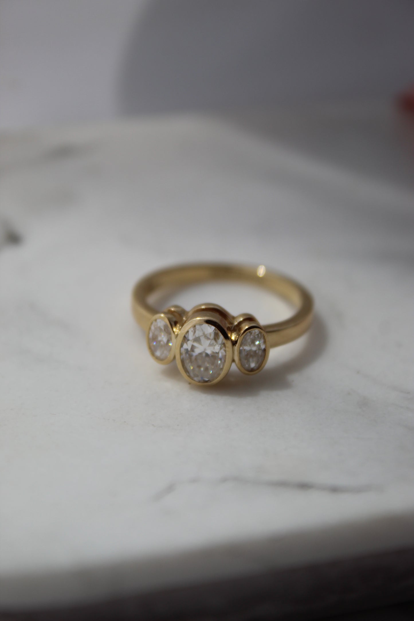 Secrets Three Stone Bezel Ring