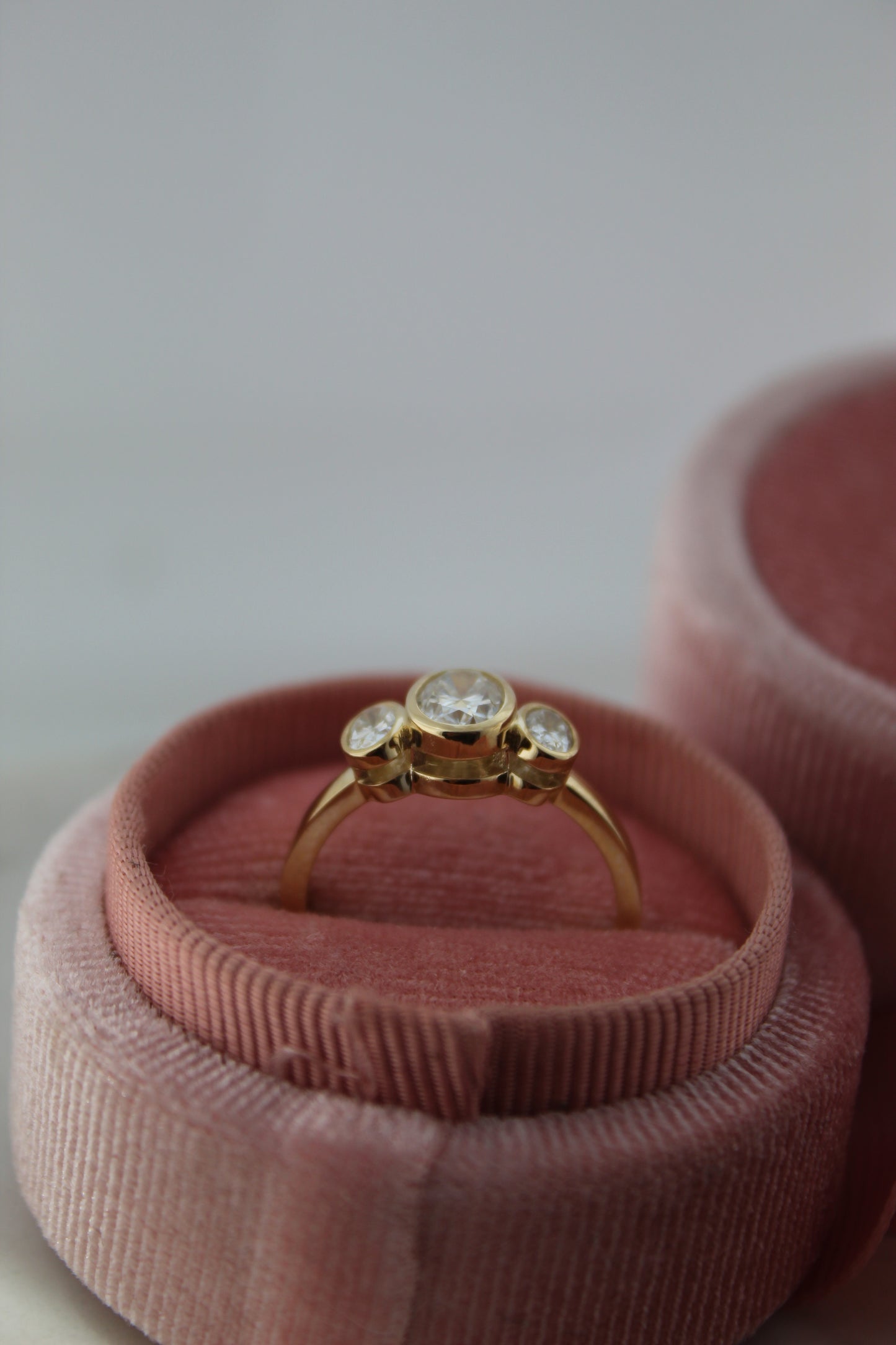 Secrets Three Stone Bezel Ring