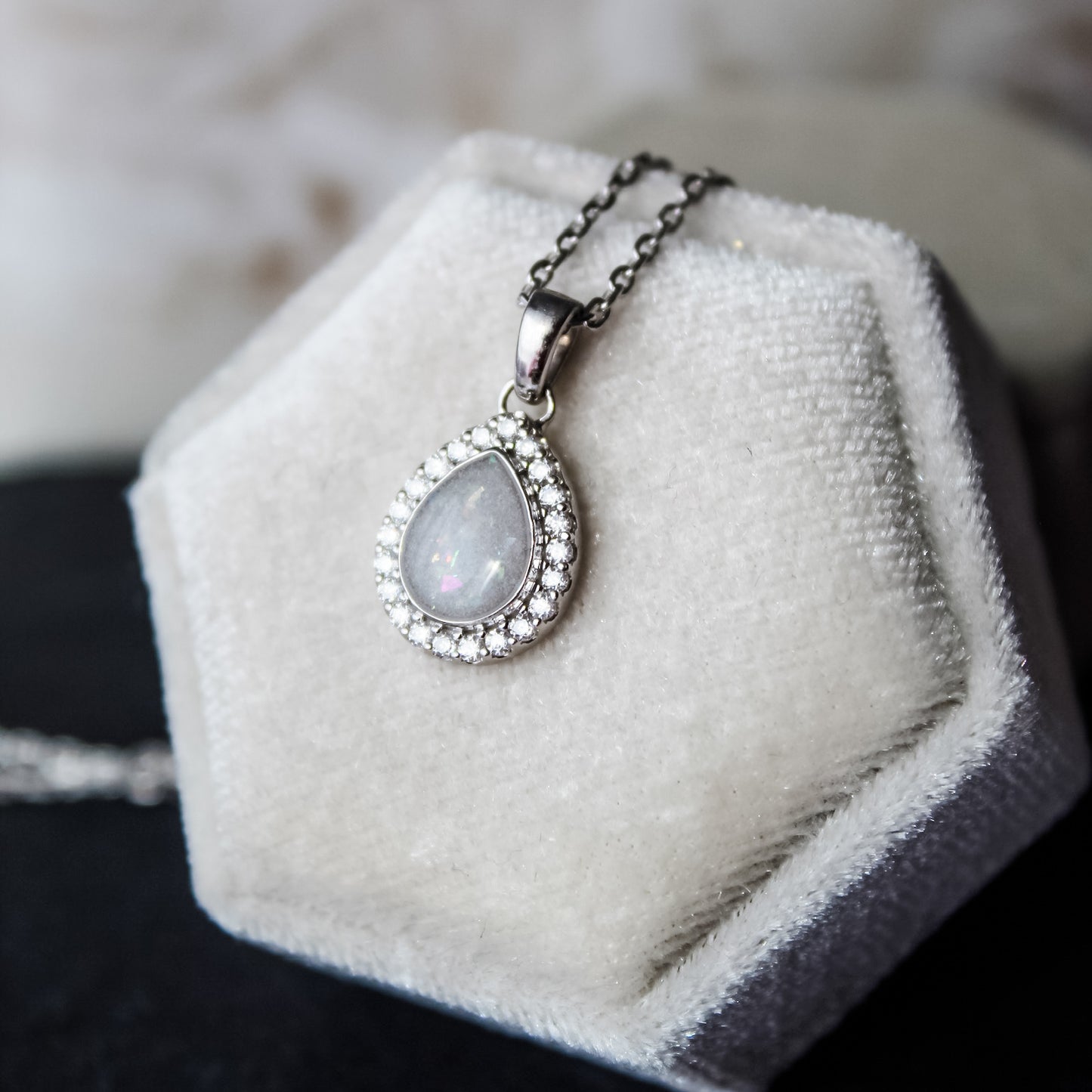 Pear Halo Pendant