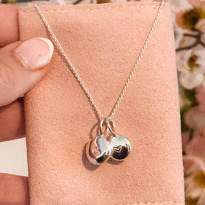 Silver Cup Pebble Necklace