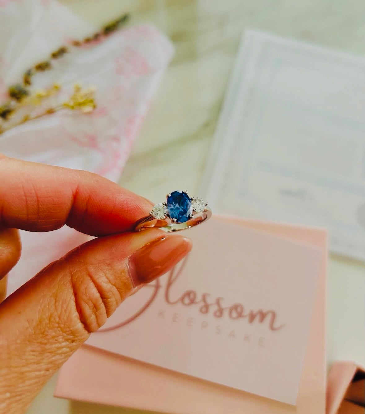 Secrets Constance Three Stone Ring