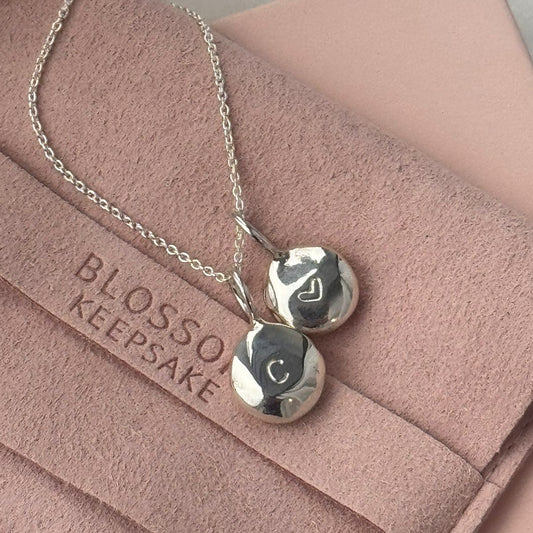 Silver Cup Pebble Necklace